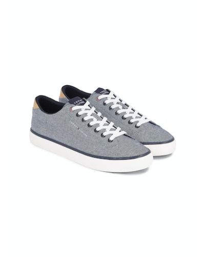 Linen Chambray Lace-Up Trainers