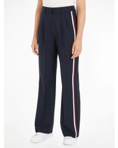Wide Leg Relaxed Fit Pleated Trousers