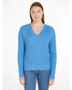 Cable Knit Relaxed V-Neck Jumper